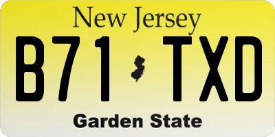 NJ license plate B71TXD