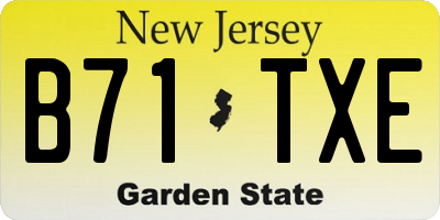 NJ license plate B71TXE