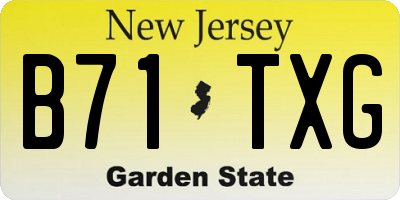 NJ license plate B71TXG