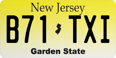 NJ license plate B71TXI