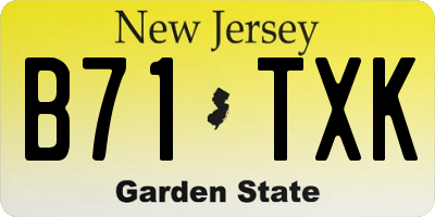 NJ license plate B71TXK