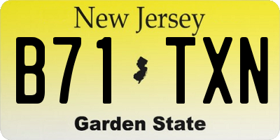 NJ license plate B71TXN