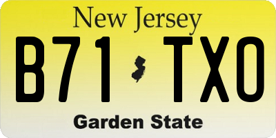 NJ license plate B71TXO
