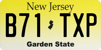 NJ license plate B71TXP