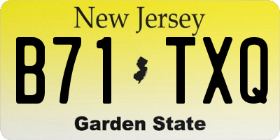 NJ license plate B71TXQ