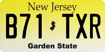 NJ license plate B71TXR