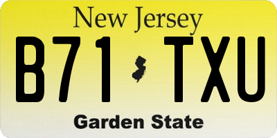 NJ license plate B71TXU