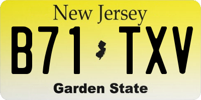 NJ license plate B71TXV