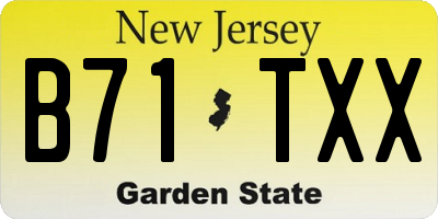 NJ license plate B71TXX