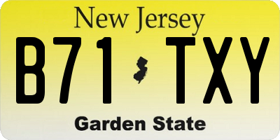 NJ license plate B71TXY