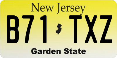 NJ license plate B71TXZ