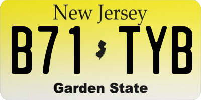 NJ license plate B71TYB