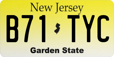 NJ license plate B71TYC