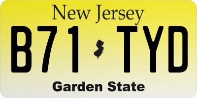 NJ license plate B71TYD