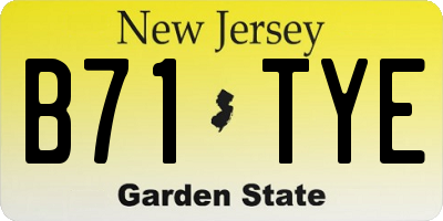 NJ license plate B71TYE