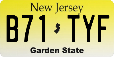 NJ license plate B71TYF