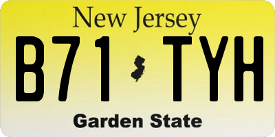 NJ license plate B71TYH