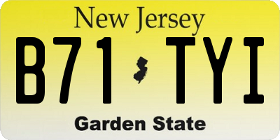 NJ license plate B71TYI