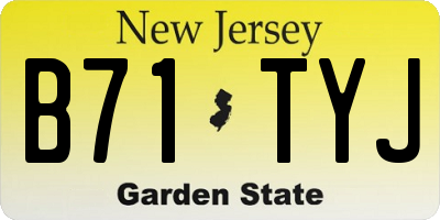 NJ license plate B71TYJ
