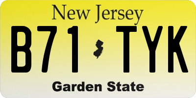 NJ license plate B71TYK