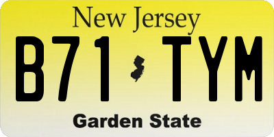 NJ license plate B71TYM