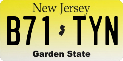 NJ license plate B71TYN