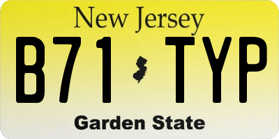 NJ license plate B71TYP