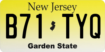 NJ license plate B71TYQ