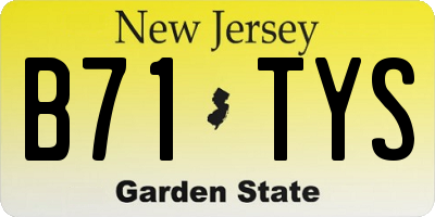 NJ license plate B71TYS