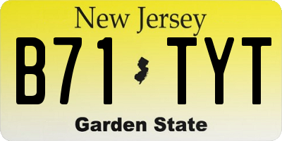 NJ license plate B71TYT