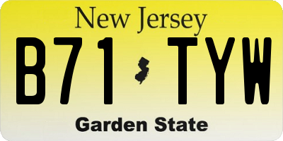 NJ license plate B71TYW