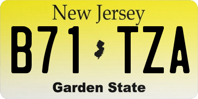 NJ license plate B71TZA