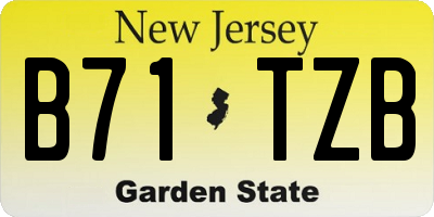 NJ license plate B71TZB