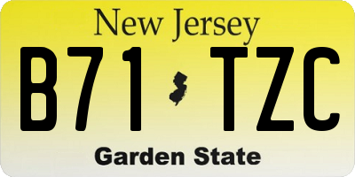NJ license plate B71TZC