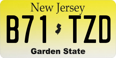 NJ license plate B71TZD