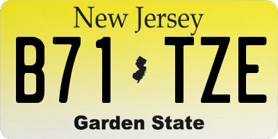 NJ license plate B71TZE