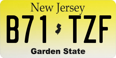 NJ license plate B71TZF