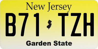 NJ license plate B71TZH