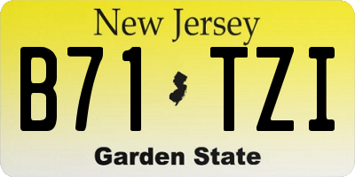 NJ license plate B71TZI