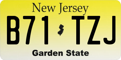 NJ license plate B71TZJ