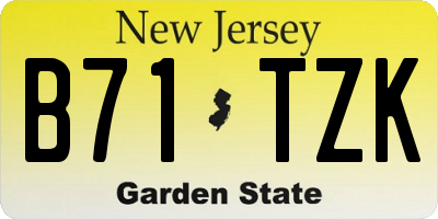 NJ license plate B71TZK