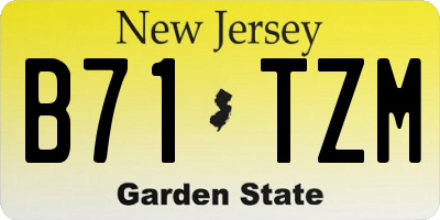NJ license plate B71TZM