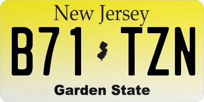 NJ license plate B71TZN