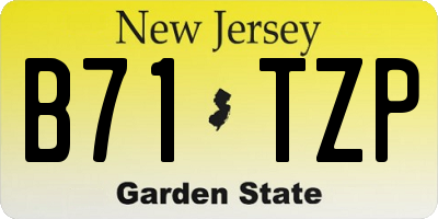 NJ license plate B71TZP