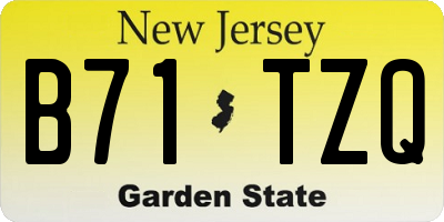 NJ license plate B71TZQ