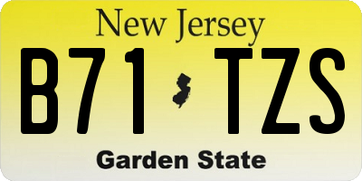 NJ license plate B71TZS