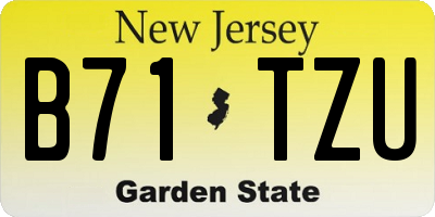 NJ license plate B71TZU
