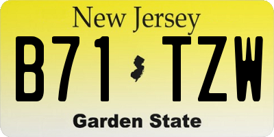 NJ license plate B71TZW
