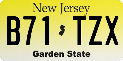 NJ license plate B71TZX