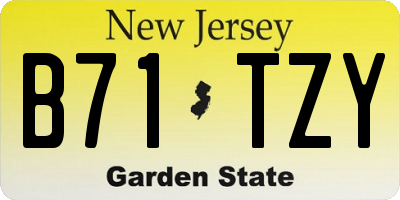 NJ license plate B71TZY
